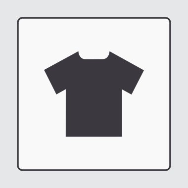 T-shirt simgesi, vektör çizim. Düz tasarım stili