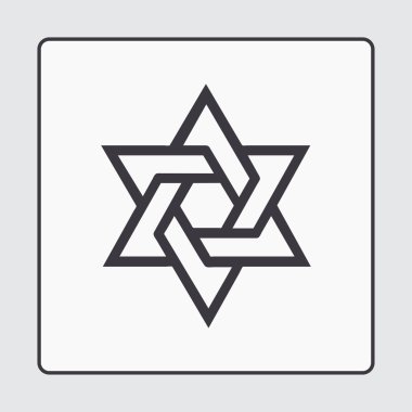 David yıldız simgesi, vektör çizim. Düz tasarım stili.