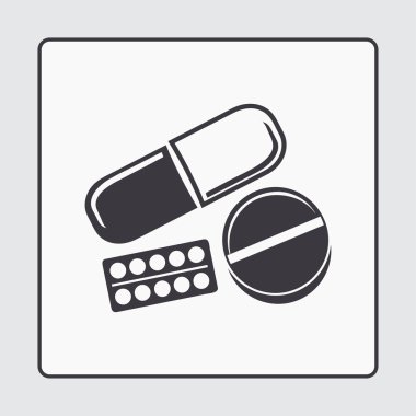 Hapları simgesi. Düz tasarım stili.