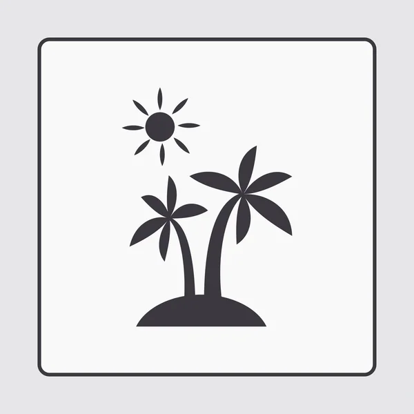 The palm icon, vector illustration. Flat design style. — Stock Vector
