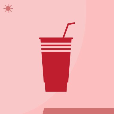 Bir fincan kahve simgesi. İçki vektör çizim.