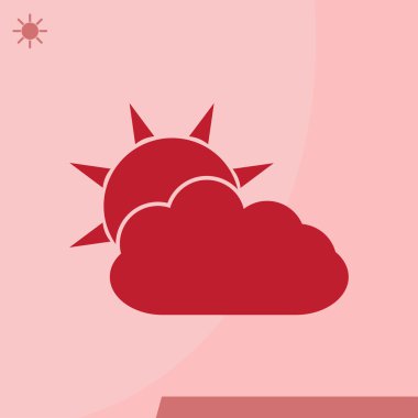 Bulut, vektör çizim düz simgesi.