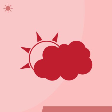 Bulut, vektör çizim düz simgesi.