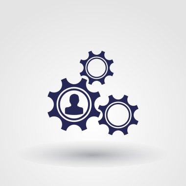 Gears'ı simge vektör. Düz tasarım stili