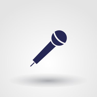 Mikrofon ikonu, vektör illüstrasyonu. Düz tasarım biçimi.