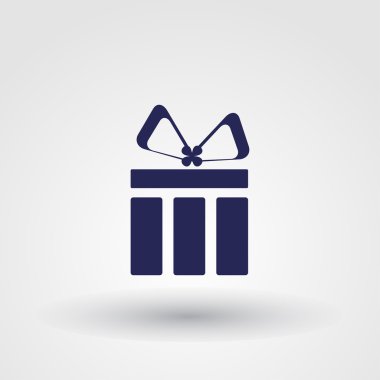 Hediye simgesi. Vektör çizim. Düz tasarım stili.
