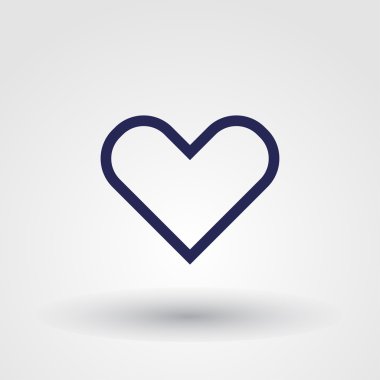 Kalp ikonu, vektör çizimi. düz tasarım biçimi