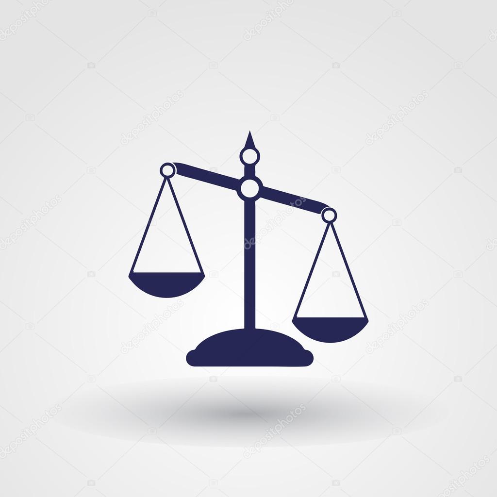 Pictograph of justice scales.