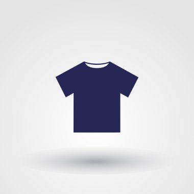 T-shirt simgesi, vektör çizim. Düz tasarım stili