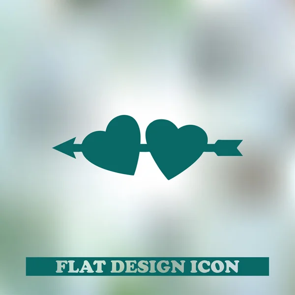 Hart pictogram Vector. Flat — Stockvector