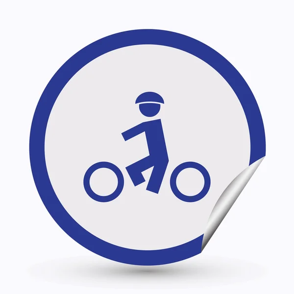 Één silhouet fiets Berg pictogram geïsoleerd vectorillustratie — Stockvector