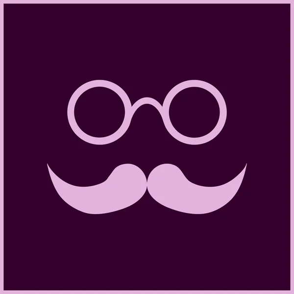 Nerd glasses and mustaches. flat vector icon — Stock Vector