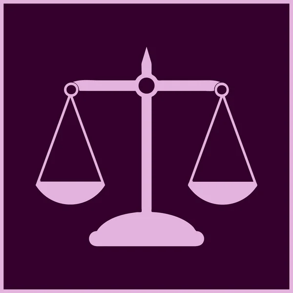 Icono de escala de justicia negra. diseño web — Vector de stock