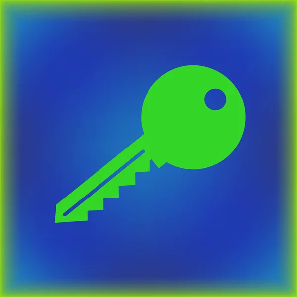 Schlüsselsymbol im trendigen flachen Stil isoliert auf blauem Hintergrund — Stockvektor
