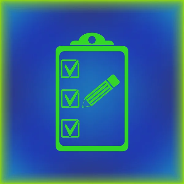 Checklist Icon Isolated on blue Background — Stock Vector