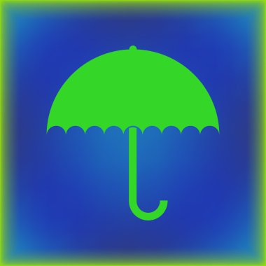 Şemsiye simgesi. Yağmur koruma sembolü. Düz tasarım biçimi.