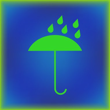 şemsiye simgesi, vektör illüstrasyonu