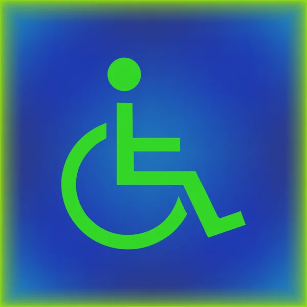 Handikappskylten ikon. mänskliga på rullstolssymbol. — Stock vektor