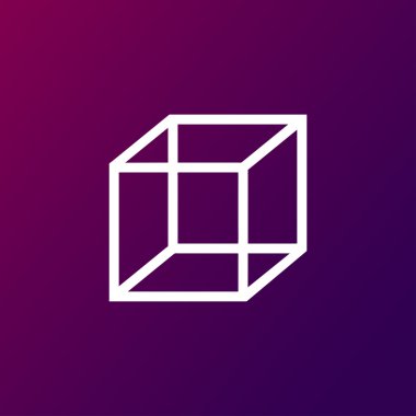 Kırmızı zemin üzerine beyaz boş küp.