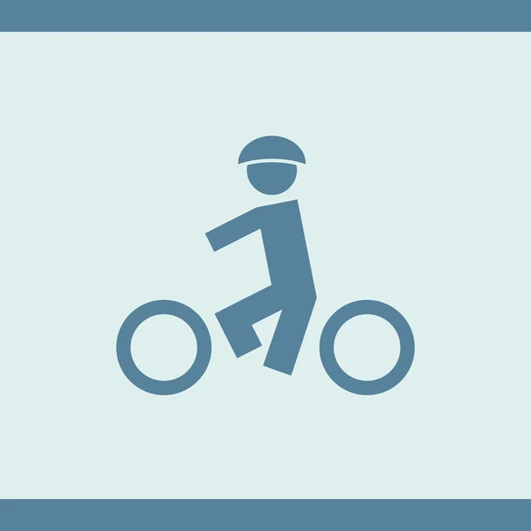 Icône de montagne vélo silhouette unique, illustration vectorielle — Image vectorielle