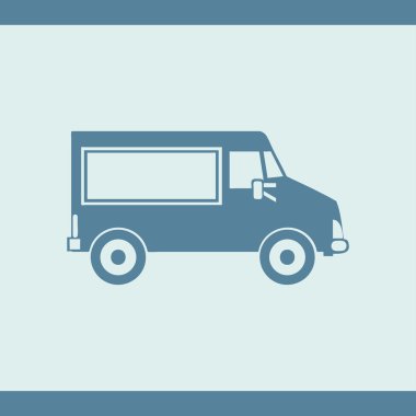 Araba simge vektör gri arka plan üzerinde. Vektör çizim.