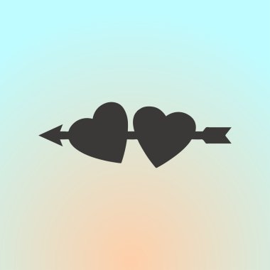 Kalp simge vektör. Web tasarım stili