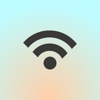 Arka plan üzerinde izole mavi Wifi kutsal kişilerin resmi. Modern basit düz ağ işareti