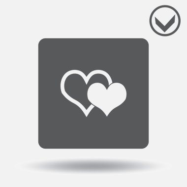 Kalp simge vektör. Web tasarım stili