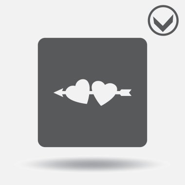 Kalp simge vektör. Web tasarım stili