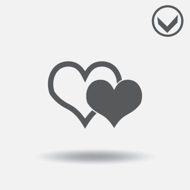 Kalp simge vektör. Web tasarım stili