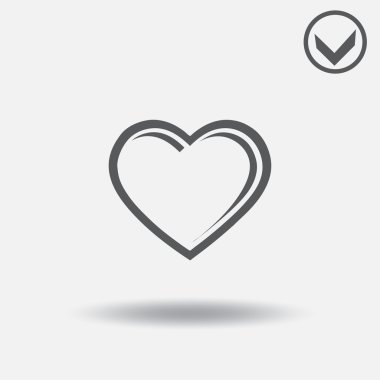 Kalp simge vektör. Web tasarım stili