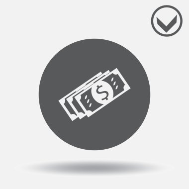 dolar Döviz Alım banknot gri vektör çizim