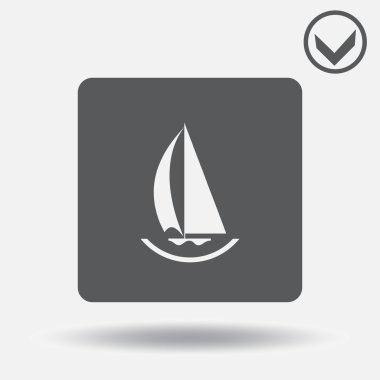 yelkenli tekne simge vektör. Web tasarım stili