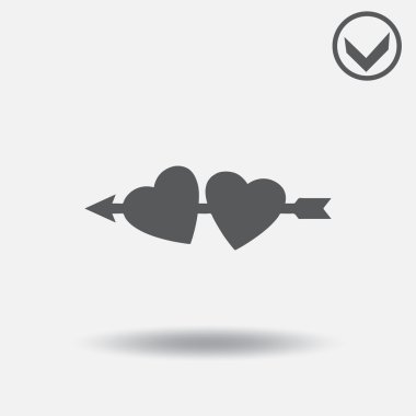 Kalp simge vektör. Web tasarım stili