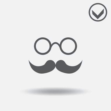Bıyık ve gözlük. Vektör çizim