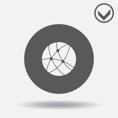 Küre simgesi. Web sitesi web tasarım stili