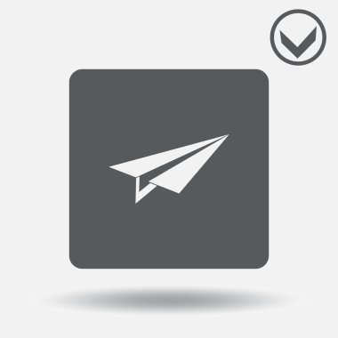 Uçak simge vektör, katı illüstrasyon, izole piktogram