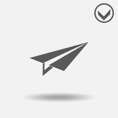 Uçak simge vektör, katı illüstrasyon, izole piktogram