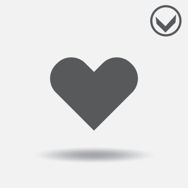 Kalp simge vektör. Web tasarım stili