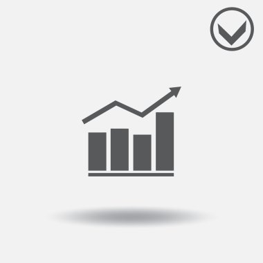 Pasta grafik simgesini gri arka plan üzerinde izole trendy düz stil. Web Tasarım