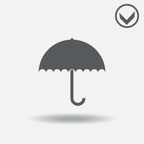 Ikona znaku deštníku. Symbol ochrany proti dešti. Styl plochého návrhu. — Stockový vektor