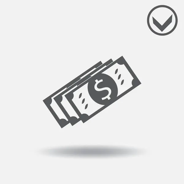 Dollar munt bankbiljet grijs vectorillustratie — Stockvector