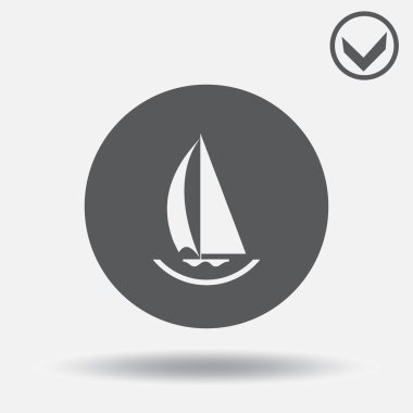 yelkenli tekne simge vektör. Web tasarım stili