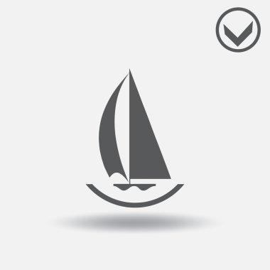 yelkenli tekne simge vektör. Web tasarım stili
