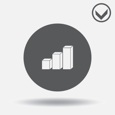 Pasta grafik simgesini gri arka plan üzerinde izole trendy düz stil. Web Tasarım