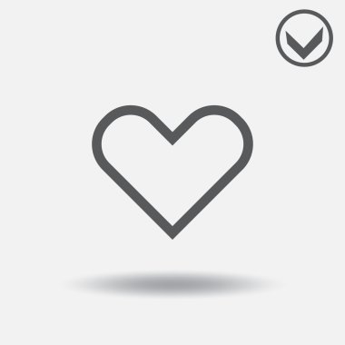 Kalp simge vektör. Web tasarım stili