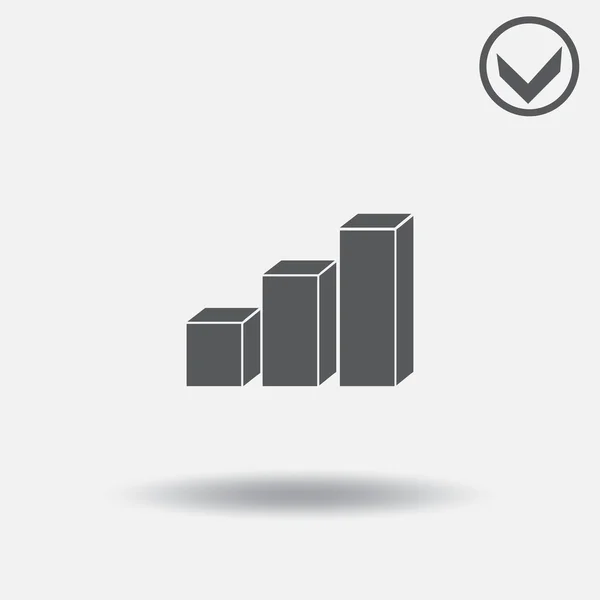灰色の背景に分離されたトレンディなフラット スタイルの円グラフ アイコン。web デザイン — ストックベクタ