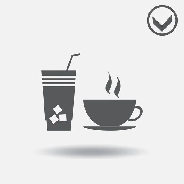 İçecekler ve meşrubatlar simgesi. Web tasarım stili