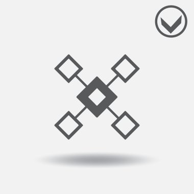 Akış şeması simge vektör. Web tasarım stili