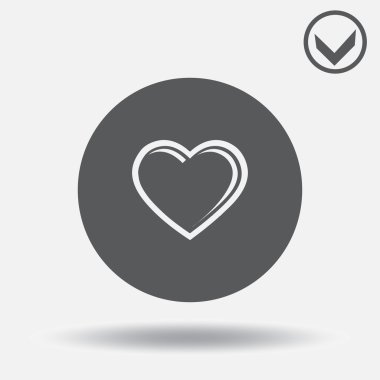 Kalp simge vektör. Web tasarım stili